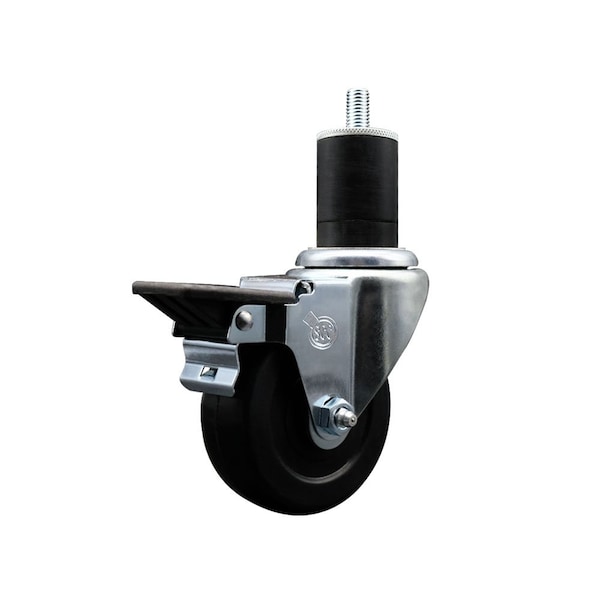 3.5'' Hard Rubber Swivel 1-3/4'' Expanding Stem Caster with Brake